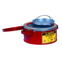Safety Bench Cans 1007 Justrite solvent plunger cans Red