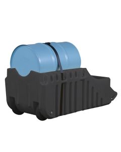 Carrinho de Contenção de Derrames EcoPolyBlend™ 2864 Justrite contenção de derrames Preto
