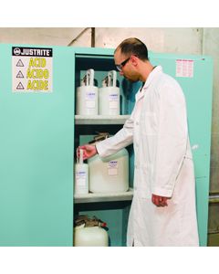 Recipientes de Fecho Automático para Produtos Corrosivos Não Inflamáveis 1206 Justrite Branco
