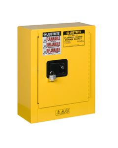 Mini Safety Cabinet 89-MI Justrite safety cabinet for flammable liquids Yellow