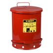 Product Image: Oily Waste Cans 900 Justrite flammable waste can Red 53 40.8cm x 51.4cm Foot Operated