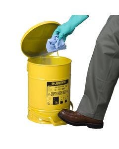 Bidoni per rifiuti oleosi 900 Justrite contenitore per rifiuti infiammabili Giallo