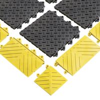 Diamond Flex-Lok™ Solid Assembled 621 Notrax interlocking mats Black/Yellow