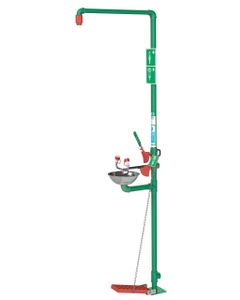 Self-draining Emergency Safety Shower with Stainless Steel Open Bowl Eye/Face Wash SD1885 Hughes emergency shower Galvanized Steel