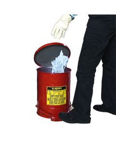 SoundGard™ Oily Waste Cans 0908 Justrite oily waste safety can Red
