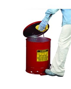 Bidons de déchets huileux 900 Justrite récipient pur déchets inflammables Rouge
