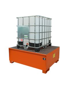 Painted Steel IBC Bunds for Safe Indoor Spill Containment ECI Sall spill containment pallet Orange