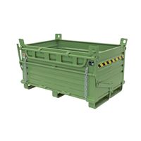 Stalen container met openklapbare bodem - 2 deuren SL2 Sall onderste skips laten vallen Groen