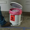 Product Image: Biohazard Waste Cans 0593 Justrite White Foot Operated with SoundGard™ 43.2cm x 43.2cm