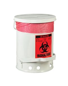 Afvalcontainer voor biologisch gevaar 0593 Justrite Wit