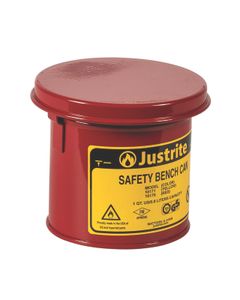 Safety Bench Cans 1007 Justrite solvent plunger cans Red