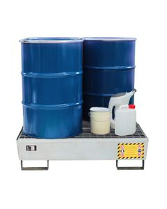 Galvanized Steel Spill Pallets for Drums - Nestable Design EKZ Sall Galvanised Steel