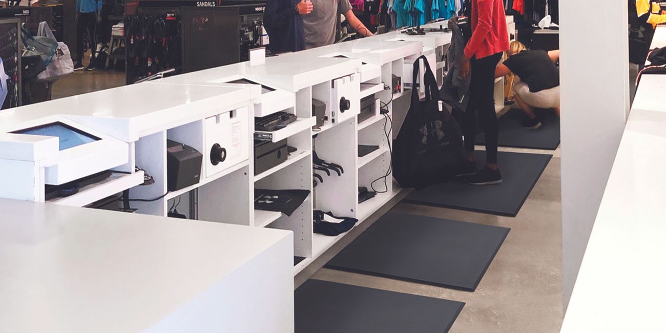 Notrax 425 Posture Mat Classic™ anti-fatigue Black Ideal for stationary standing workstations, sit-stand desks, packing stations, office environments, reception areas, wait service counters, cashiers Banner