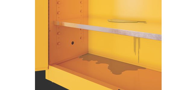Justrite 89-PG Sure-Grip® EX Piggyback Safety Cabinets cabinet for flammable liquids the safe storage of to avoid risk potential fire hazards and chemical spills in industries like manufacturing, petrochemical laboratories. Zoom image