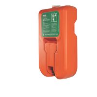 OptiWash® Wandgemonteerde, zelfstandige oogdouche met zwaartekrachttoevoer 10G Hughes autonoom oogspoelstation Oranje Accessoires niet inbegrepen No heater