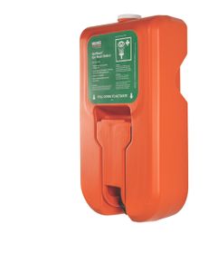 OptiWash® Lavaggio oculare autonomo a gravità con montaggio a parete 10G Hughes postazione lavaocchi autonoma Arancione