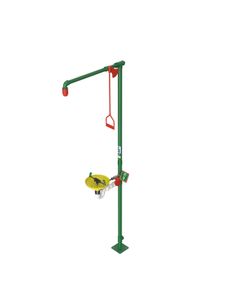 Doccia di sicurezza di emergenza non riscaldata con lavaggio oculare a vasca aperta in ABS 1875 Hughes Acciaio galvanizzato