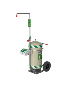 Doccia di sicurezza mobile autonoma con lavaggio occhi/viso con coperchio 40K Hughes lavaocchi di emergenza Nessun accessorio incluso