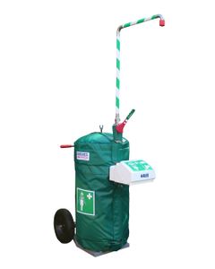 114L Mobile Self-Contained Safety Shower with Lidded Eye/Face Wash 40K Hughes emergency eye wash Jacket