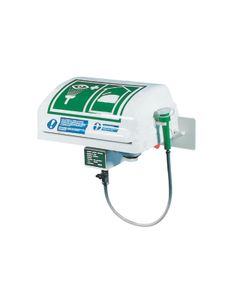 Wall Mounted Eye/Face Wash with Integral Lid and Handheld Diffuser