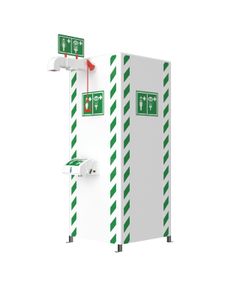 Doccia di sicurezza e lavaggio oculare a vasca chiusa con scaldacqua integrato TC100 Hughes False
