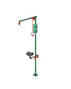Unheated Emergency Safety Shower with Stainless Steel Open Bowl Eye/Face Wash 1885 Hughes emergency shower Powder Coated Stainless Steel
