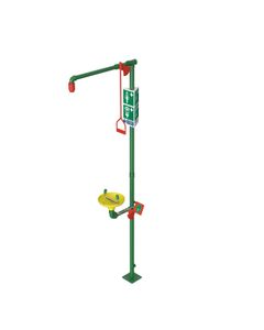 Chuveiro de segurança de emergência não aquecido com lavatório aberto em ABS para lavagem dos olhos 1875 Hughes