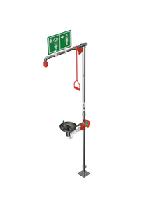 Unheated Emergency Safety Shower with Lidded Eye/Face Wash and Handheld Eye Bath