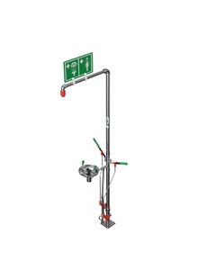 Self-draining Emergency Safety Shower with Stainless Steel Open Bowl Eye/Face Wash SD1885 Hughes emergency shower Galvanized Steel