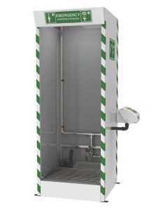 Multi-nozzle cubicle safety shower