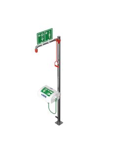 Unheated Emergency Safety Shower with Lidded Eye/Face Wash and Handheld Eye Bath