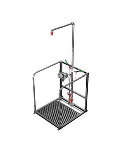 Self-draining Emergency Safety Shower and Open Bowl Eye/Face Wash with Protective Frame